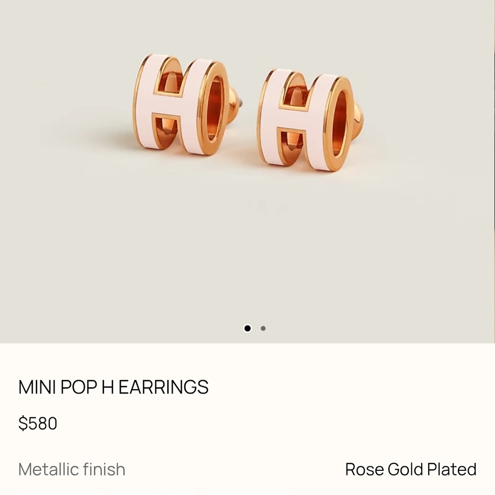 Hermes Rose Gold Mini Pop H Earrings